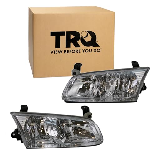 Image of TRQ 2 Piece Headlight Assembly Set Driver & Passenger Side Compatible with 2000-2001 Toyota Camry TO2502130 TO2503130
