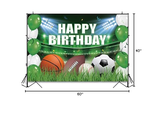 Fondo temático deportes para fiesta de cumpleaños 5x3ft miniatura 7