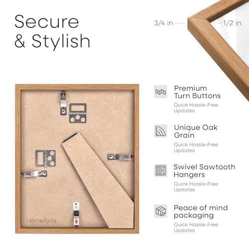 Image of Homeforia 5.5x8.5 Business License Frame Wood, High End Natural Oak 5.5 x 8.5 Certificate Frame, 8.5x5.5 Document Frames for Wall or Tabletop, Wooden Picture Frames, Tempered Glass, Wall Kit, Set of 3