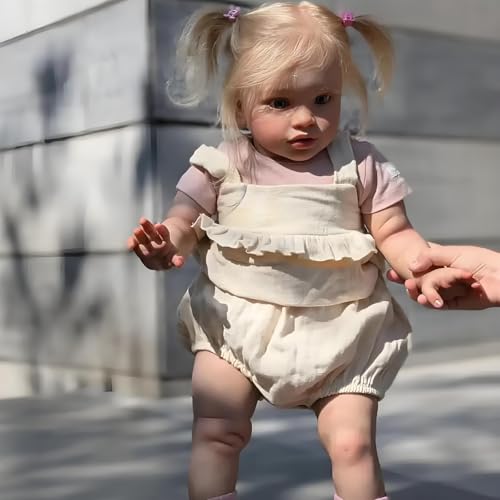 ROSHUAN 66 cm realistische Reborn-Babypuppe, Kleinkind-Mädchen-Puppe, große Größe, die echt aussieht, Babypuppen, weicher Stoffkörper, lebensechte Kleinkindpuppe, Spielzeug für Kinder ab 3 Jahren oder