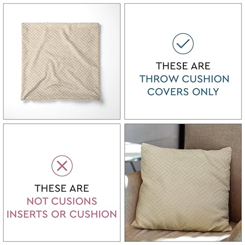 Image of Encasa XO Velvet Cushion Covers, No Inserts, Set of 2, Beige