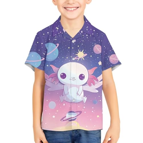 Kids Hawaiian Shirt Short Sleeve Casual Button Down Beach Aloha Shirt Kids Summer Luau Hawaii Shirts Size 3-16 Years4