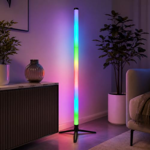 Image of One94Store Smart RGB Floor Lamp 121 CM | LED Corner Standing Lamp with App & Remote Control | Color Changing Dimmable Mood Light | Music Sync & Scene Modes for Bedroom, Living Room & Office
