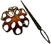 Parcelona French Fleur 3 Inches Small Tortoise Shell Chignon Hair Slider Pin Thru Bun Cover Cap Ponytail Holder Hair Updo with Stick