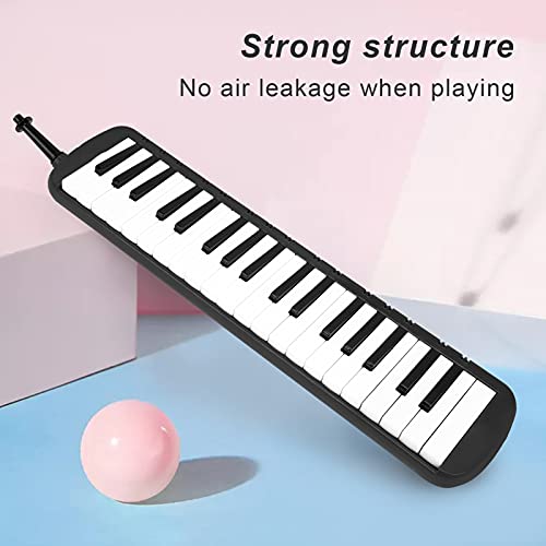 Melodica, Melodica 37-Tasten-Tastatur-Blasmusikinstrument für Professionelles Anfängertraining (Schwarz)