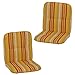 nxtbuy | Niedriglehner Auflagen Hawaii 2er Set | 96x47 cm Orange Gelb Weiß Gestreift | Gartenmöbel Auflage mit 5 cm Polster und Gummi-Halteband
