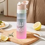 KLYKLL Sports Water Bottle with Spray Mist, 650ml Drinking Bottles, 2-IN-1 Mist & Sip Function Spray Water Bottles for Cycling Climbing Fitness Humidification Cooling