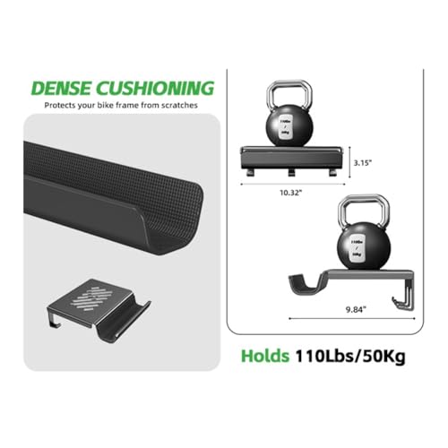 Soporte para bicicletas de montaña de pared con estante interior 7