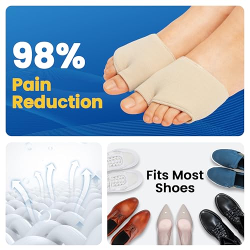 Image of Metatarsal Pads Ball Foot Cushion - 2 Pairs Ball of Foot Cushion with Gel for Pain Relief, Morton's Neuroma & Metatarsalgia, Metatarsal Pads for Women & Men for Standing, Running, Walking