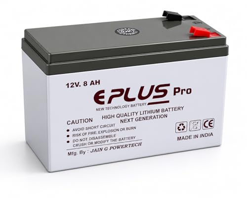 Image of EPLUS PRO 12V8AH Lithium-ION Battery for Agriculture Spray Pump, Solar Street Light, Toys, Emergency Light ETC | Not for UPS or high Load Applications