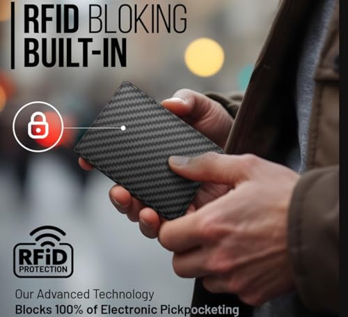 Minimalist Credit Card Holder, Slim Wallet for Men - RFID Card Holder, Stylish Mens Wallet for Security & Convenience, Front & Back Pocket Cardholder, Holds 8 Cards (Carbon)4