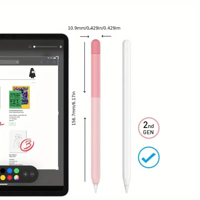 Image of EZ LIVING Premium Silicone Cover Compatible with Apple Pencil (1st & 2nd Generation) - Soft Protective Sleeve with Comfortable Grip, Anti-Slip Design, and Shockproof Protection