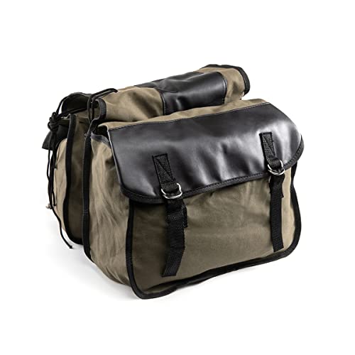 bolsa de lona impermeable para sillín de moto, bolsa de almacenamiento Knight Rider para equipaje de touring moto box (caqui)