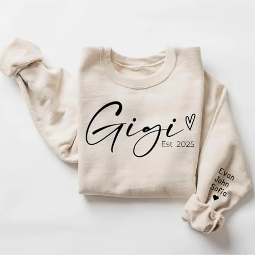 Personalized Gigi Est Sweatshirt, Grandma Sweatshirt, Gift for Grandmother Mother's Day2
