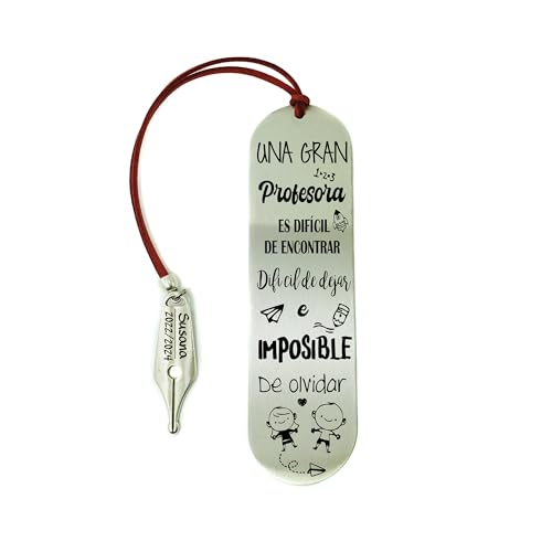 Rincón del artesano Málaga.Marcapáginas Personalizado Profesores. Regalo Fin de Curso Personalizado. Regalo Profesores. Regalo Maestros. Modelo Una Gran Profesora Pluma