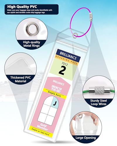 Image of 5 Pack Royal Caribbean Luggage Tag Holders, Travel Essentials for Cruise Ships, Clear Cruise Luggage Tags for Royal Caribbean & Celebrity Cruise, Cruise Essentials 2026-2027 (7.5 x 2.75 in)