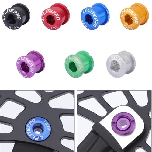 YYunying Fahrrad-Kettenblattschrauben für Scheibenbremse, Aluminium-Legierung, Einzelscheiben-Kettenblätter, Muttern für Rennräder, Mountainbikes, Violett