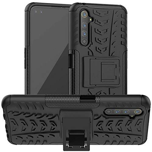 KrKis OnePlus Nord Defender Case | Ring Holder & Kickstand in-Built | Military Grade Armor Shockproof | Tough Hybrid Bumper Back Case Cover with 360 Rotating Ring for OnePlus Nord-Black