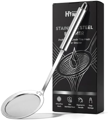 Hiware Stainless Steel Fat Skimmer Spoon - Fine Mesh Food Straine...