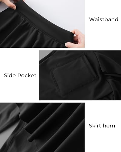 Hvididan Leggings with Skirt for Girls, Black Size 7-8 Uniform Pants School for Girls Kids - image 4