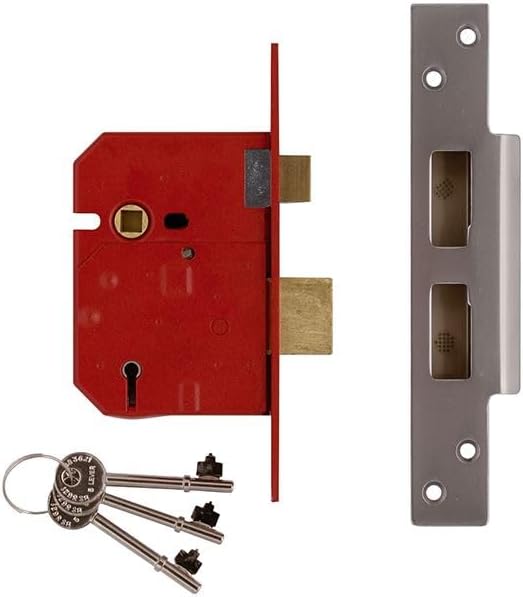 UNION - 2234E 5 Lever BS Mortice Sashlock Satin Chrome Finish 67mm 2.5in Box