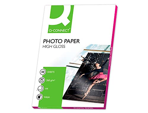 Q-Connect 260gsm A4 High Gloss Photo Paper (Pack of 50)