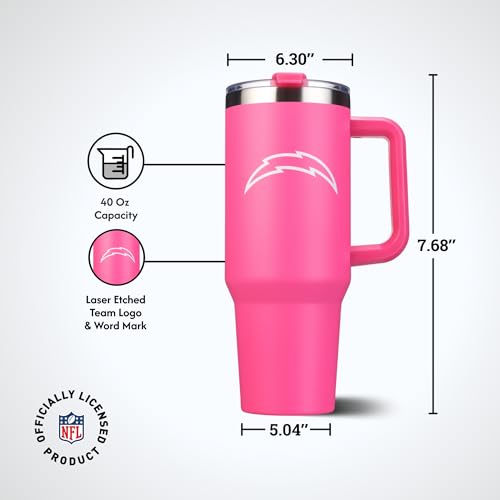 Image of The Memory Company Officially Licensed NFL - Los Angeles Chargers 40oz Pink Game Day Tumbler with Team Logo