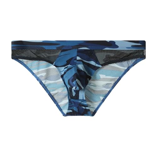 Calzoncillos Deportivos de Malla para Hombre con Diseño de Bloques de Color y Bolsillo Amplio #1219E