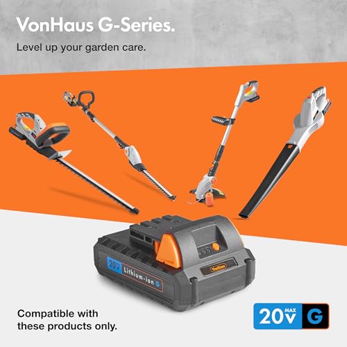 VonHaus Cordless Hedge Trimmer – Electric Trimmer for Shrubbery, Bushes – Cordless Hedge Cutter for Garden with 20V Battery, Lightweight Design, Soft Grip Handle & Blade Cover - 7