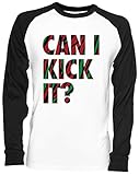 Can I Kick It Blance Camiseta De Béisbol Unisex Tamaño L White Baseball tee Tshirt Unisex Size L