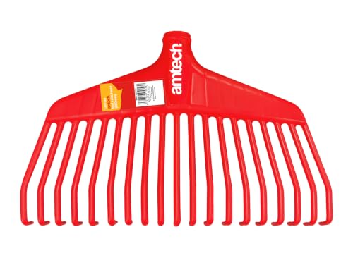 Amtech - 380mm Plastic Leaf Rake Head Lightweight and Durable Ideal for Small Gardens Borders and Pathways