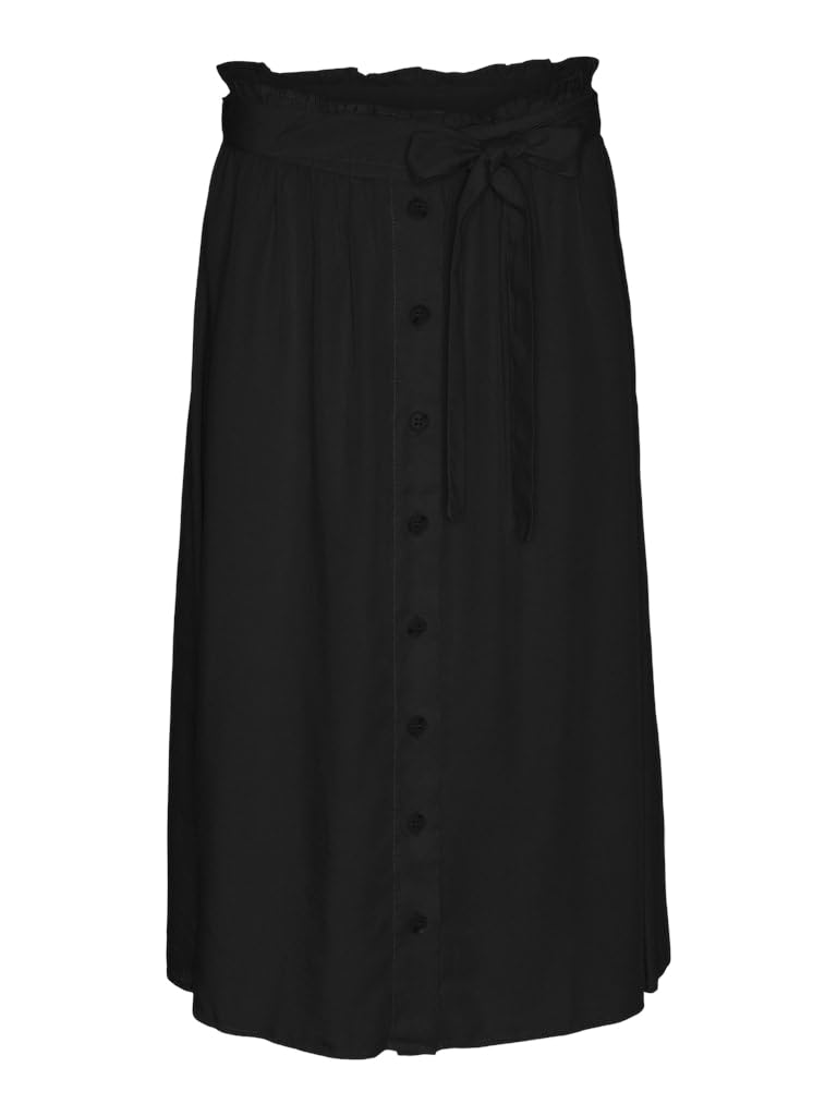VERO MODA Women's Vmbodil Hw Calf Skirt WVN Skirt, Black, L