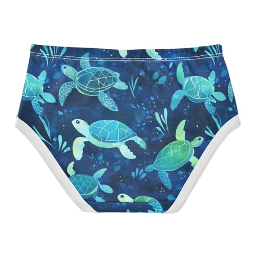 Wusikd Sea Turtles Girls' Underwear Cotton Blue Girls Briefs Soft Toddler Underwear 2T2