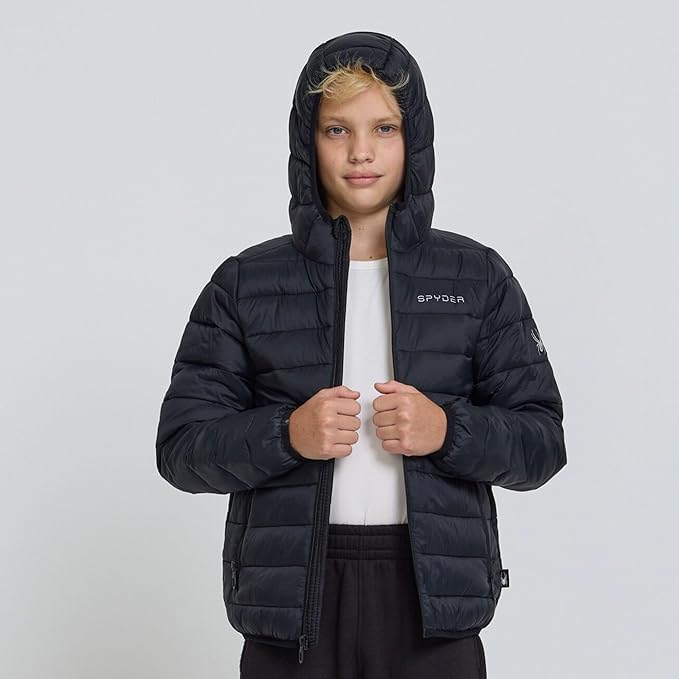 Image of Spyder Boys Puffer Jacket - Lightweight Packable Wind Water Resistant Quilted Boys Winter Coat - Cozy Insulated Winter Jacket