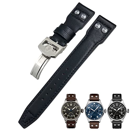 Bracelet de montre en cuir 20 mm pour IWC Spitfire et Hamilton idéal au quotidien