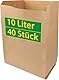 Bio-Kompostbeutel aus Kraftpapier, 10 Liter, 27 x 20 cm, 40 Stück, braun, kompostierbar, Papier Abfalltüte, nass und reißfest