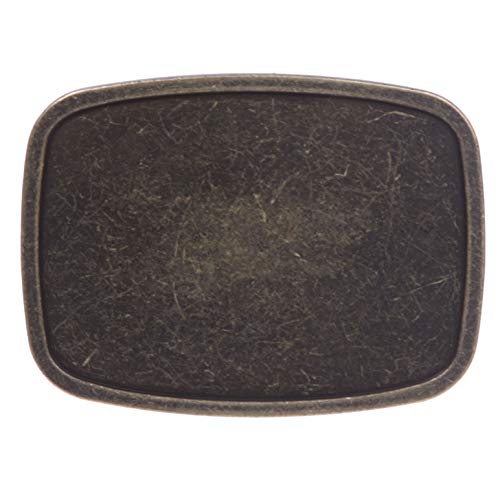 Women's or Men's Rectangular Plain Belt Buckle - Multi Color Options, Antique Brass