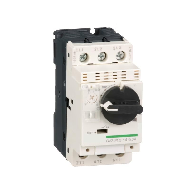 Thermal Magnetic Motor Circuit Breaker, knob Control, Set Current 4-6.3A; GV2P10