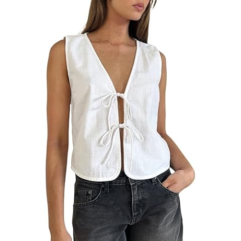 Edhomenn Women's Summer V-Neck Tie Top Cover