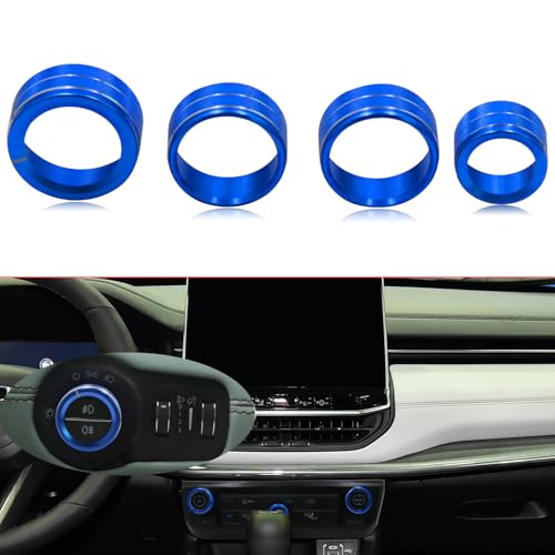 sumaikeji Fits for Jeep Compass 2022-2025 Headlight Air Conditioner Knob Trim Auto Parts(Compass,Blue)