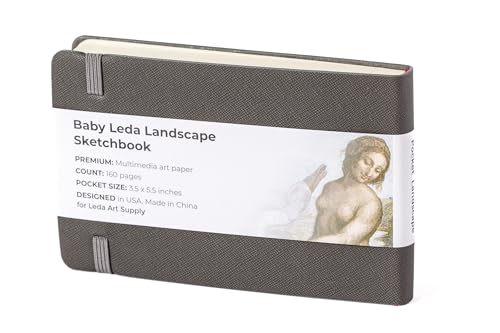 Leda Art Supply Pocket Landscape-Shaped Sketchbook, 5.5 inches x 3.3 inches, Lays Flat Flexible Sketch Book for Artists, Ideal for Ink, Water Color, Pen, Pencils, Size: Small Landscape - Image 2