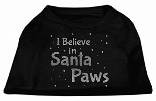 Mirage Pet Products Screen Print Santa Paws Pet Shirt, Small, Black