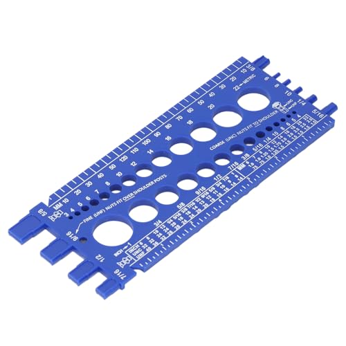 Misuratore della Filettatura di Dadi e Bulloni, Misuratore di Identificazione di Bulloni e Dadi Calibro di Misura della Filettatura di Dadi e Bulloni Ad Alta Precisione (BLUE)