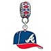 Atlanta Braves Ball Cap Charm Compatible With Pandora Style Bracelets. Can also be worn as a necklace (Included.)