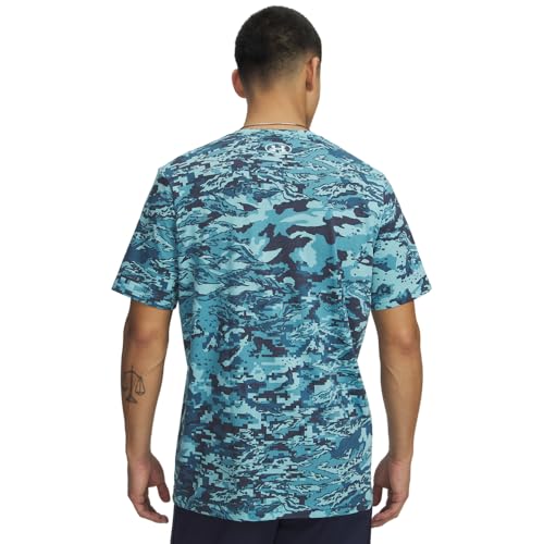 Image of Under Armour Men's ABC Camo Short-Sleeve T-Shirt | Super soft cotton /polyester mix. With camo pattern, crew neck and logo on the left chest.