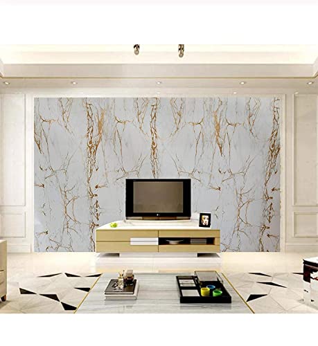 Image of HOME13 White Gold Kitchen Self Adhesive Vinyl Decorative Marble Wallpaper for Kitchen Countertop Home /Office 1 Ft x 10 Ft with 2pcs