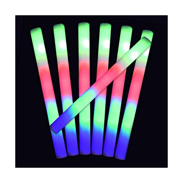 Mr party king 100 led party foam light sticks batons wand for wedding, parties, birthdays, guests, party, dj, concerts, festivals, events, promotions bulk party favors 3 color lighting modes batteries - image 3