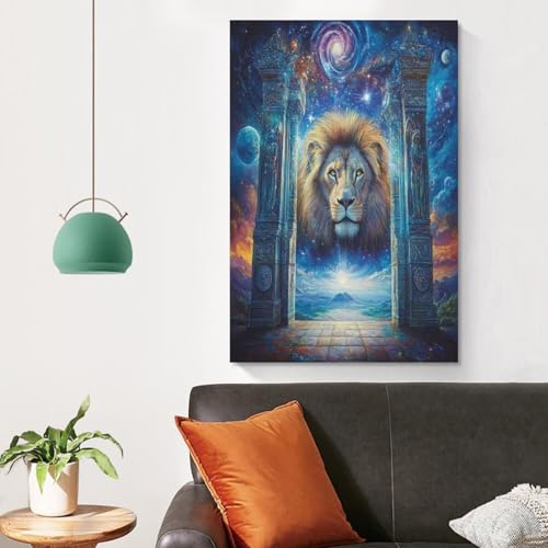Cuadro en lienzo de león moderno de 50x75 cm para decoración 4