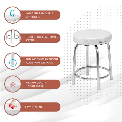 Image of GOYALSON Durable Doctor Medical Stool for Office Home with Comfortable Cushion seat (White, 2)