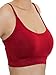 Damen Bustier Bio-Baumwolle Sport BH Top Unterhemd 9 Farben Yoga Pilates Fitness (L, rot)